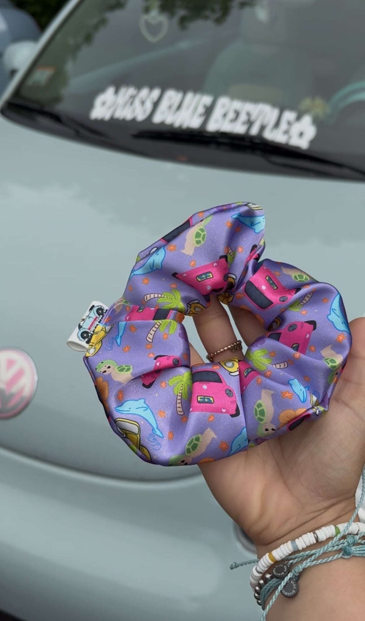 Midnight sun buggy purple satin scrunchie