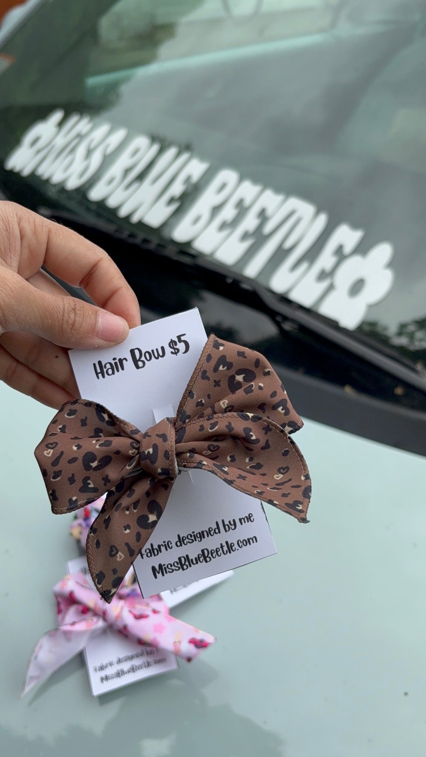 Animal print bow