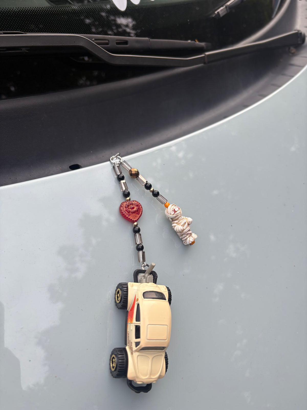 Beige aircooled Punch Buggy Keychain
