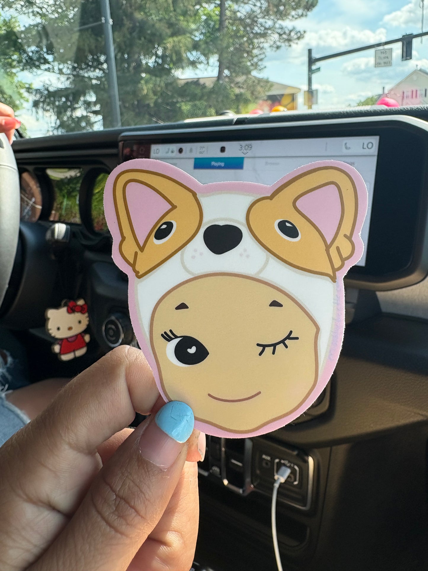 Baby corgi dog decal