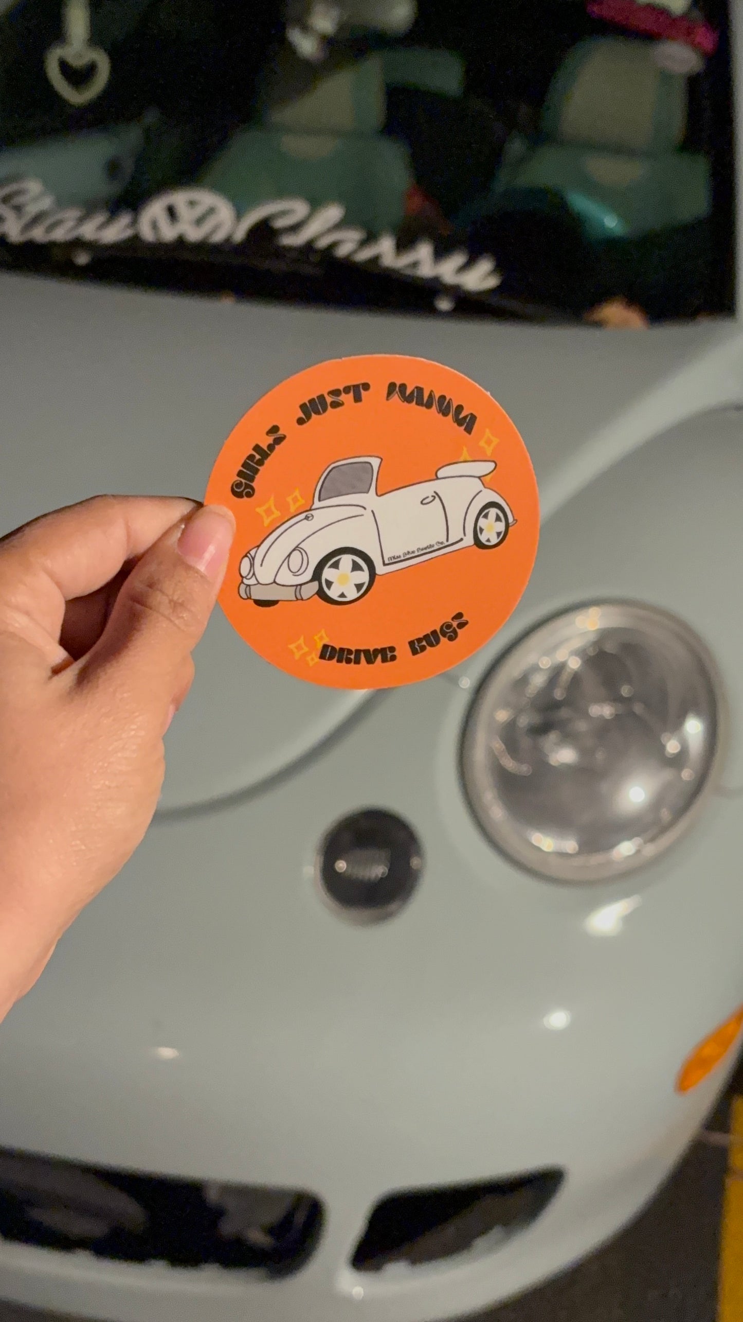 Girls just wanna drive aircooled bugs Weatherproof Decal