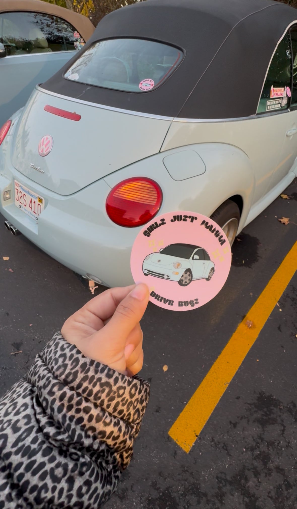 Girls just wanna drive blue bugs NB Weatherproof Decal