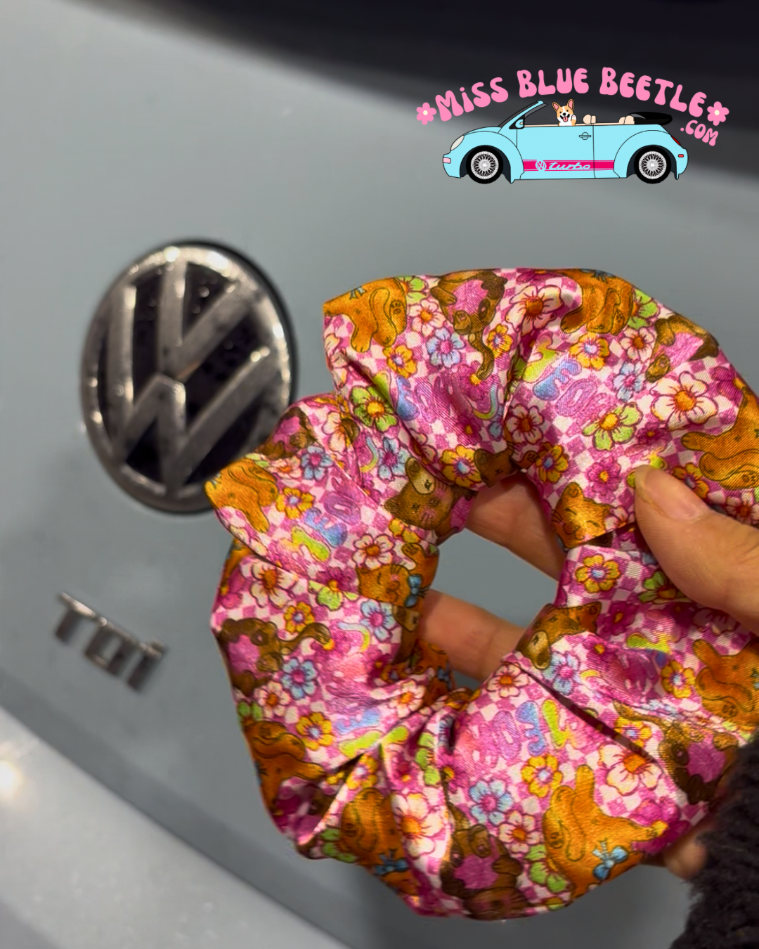 Azula the cat satin scrunchie