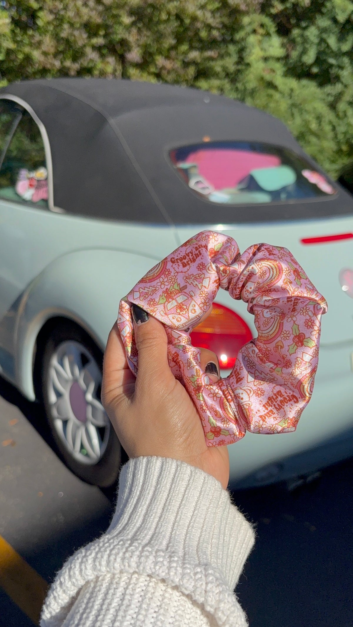 Christmas Bus Satin Scrunchie