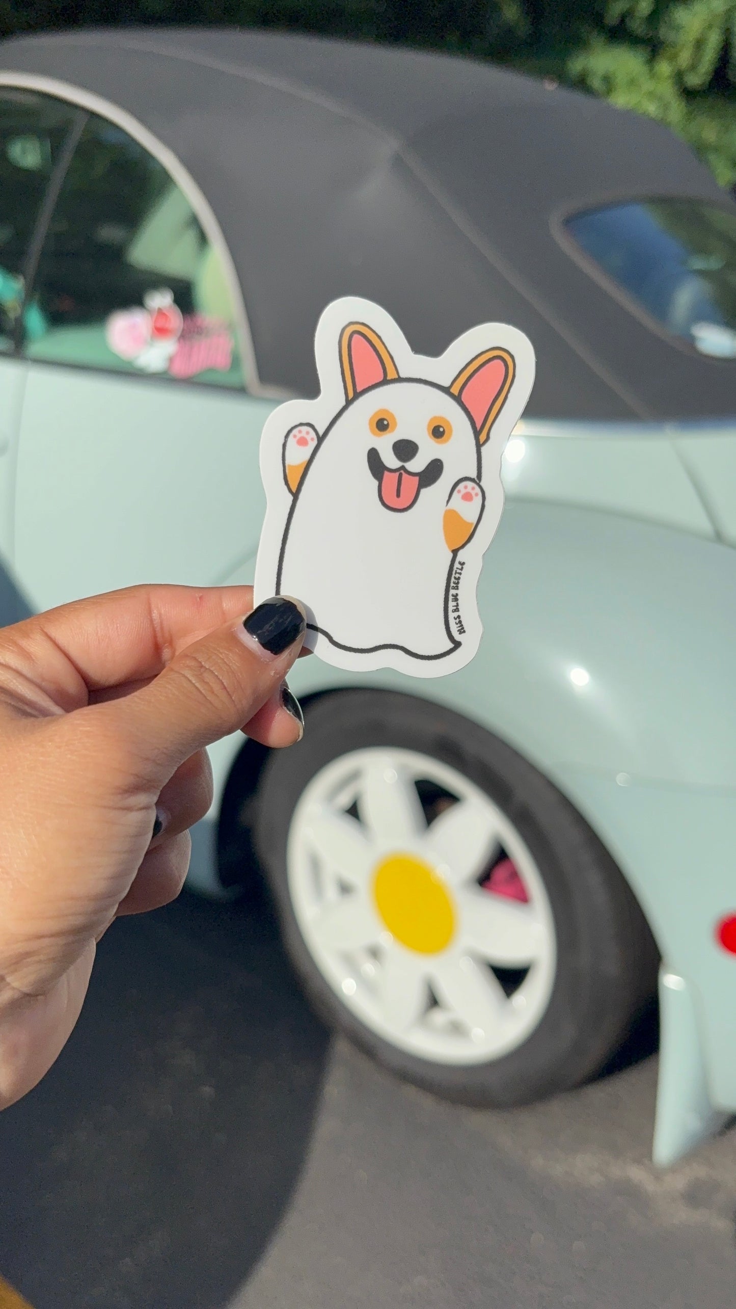 Ghost spooky corgi