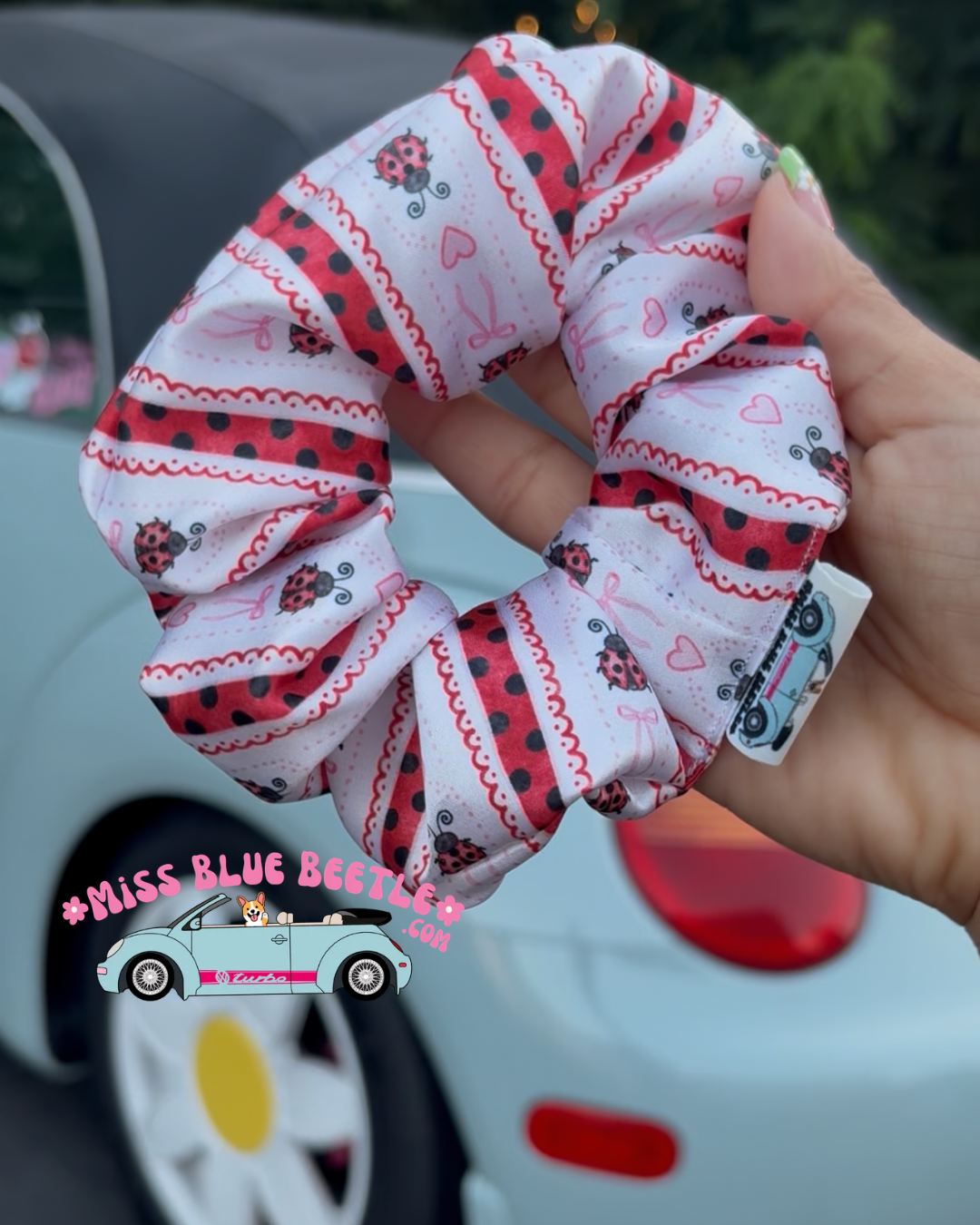 Ladybug cutesy scrunchie