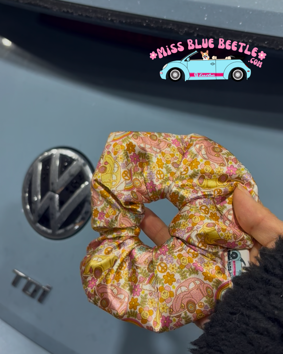 Punch Buggy No Punch Backs satin scrunchie