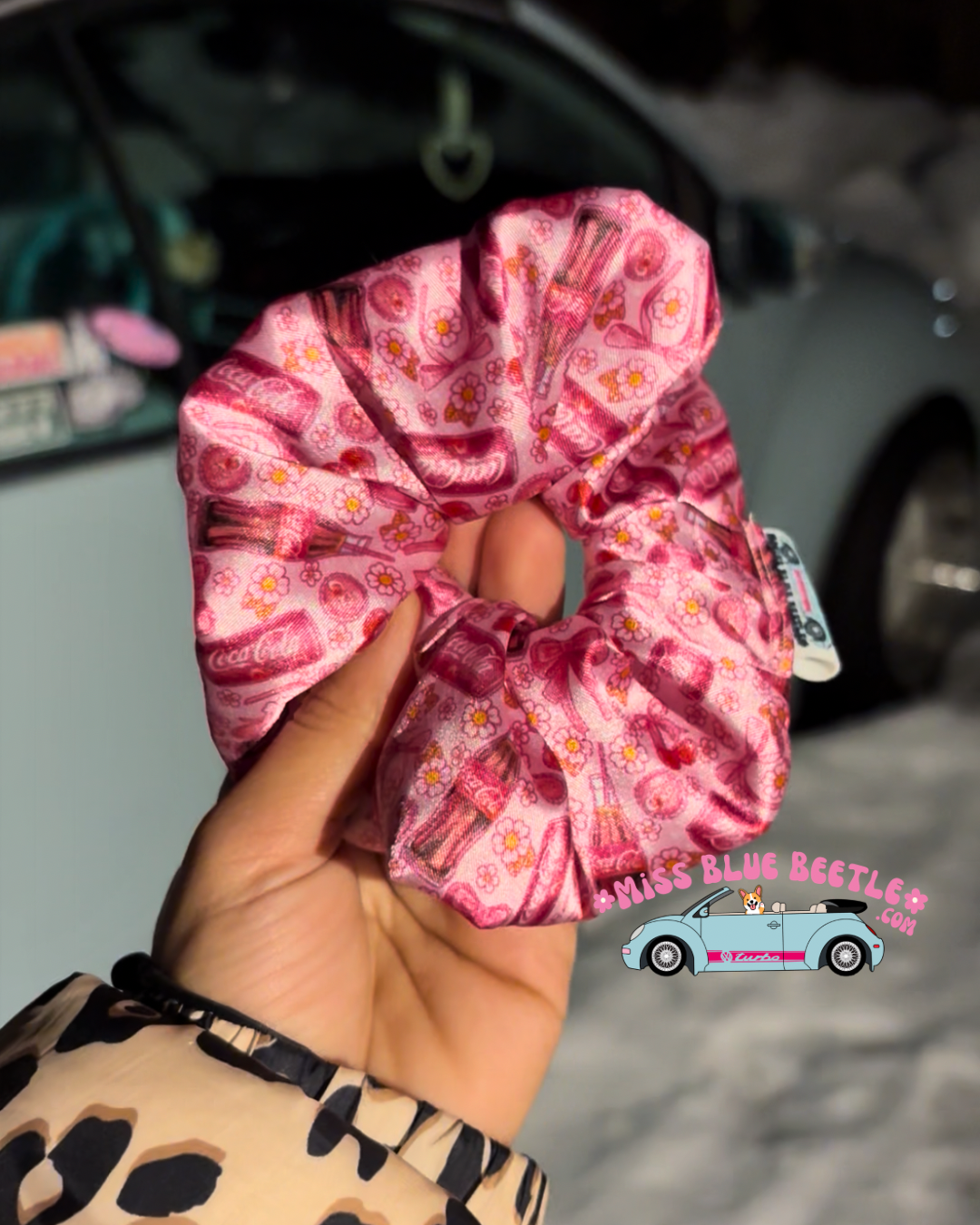 Cherry Cola satin scrunchie