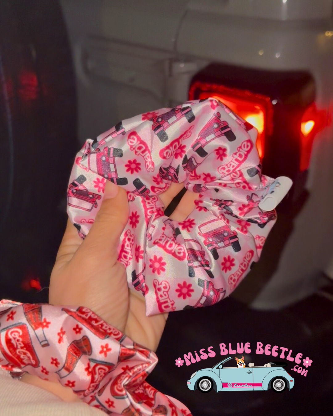 Barbie’s Jeep satin scrunchie