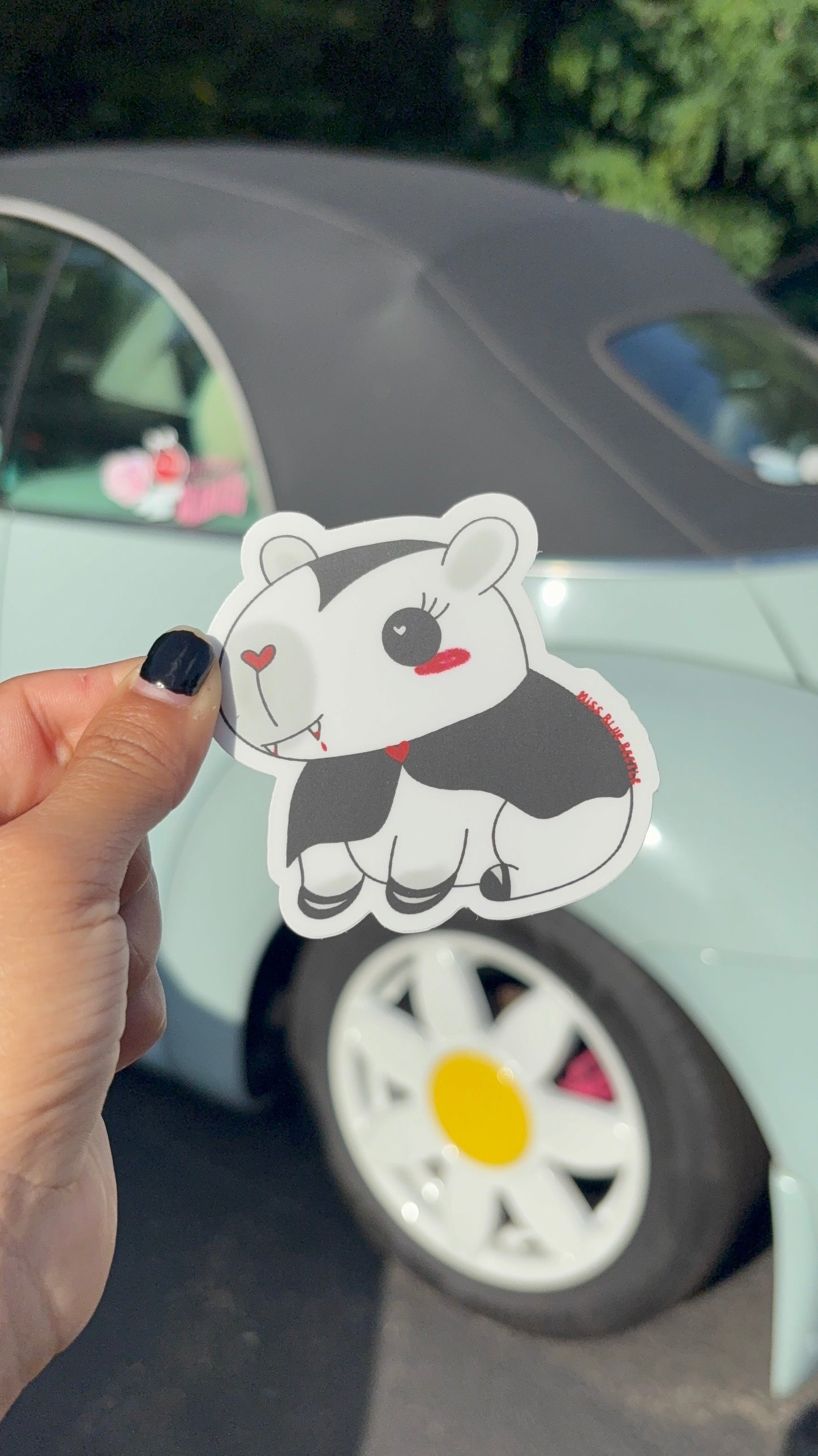 Dracula Capybara weatherproof sticker