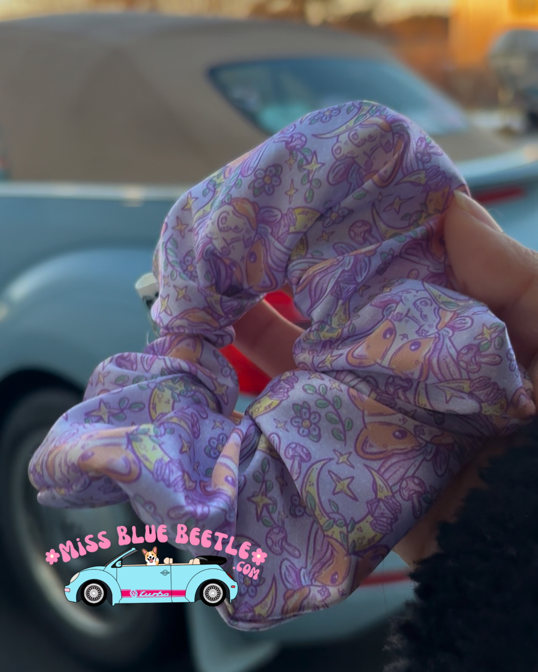 Nitro the corgi satin scrunchie