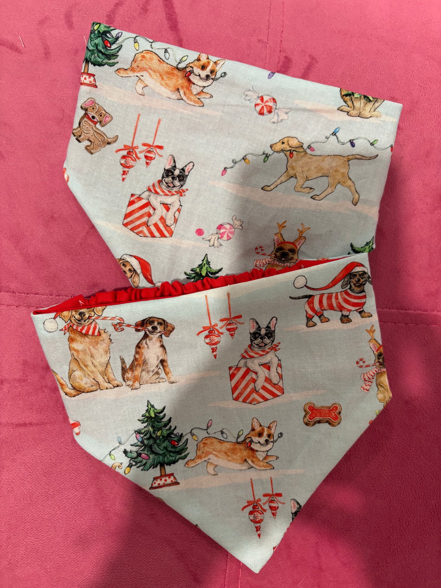 Blue Christmas Dog Bandana