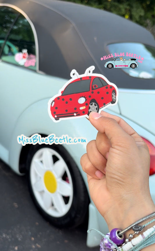 Cutesy ladybug bug weatherproof sticker