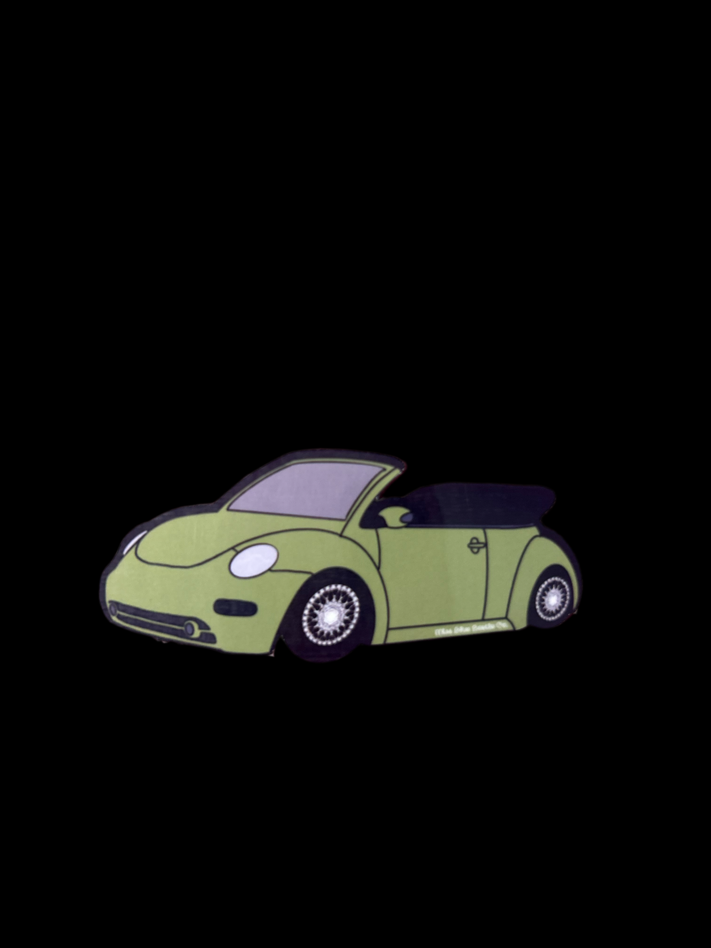 Green bug new beetle convertible sticker