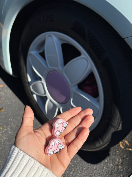 Pink punch buggy tire valve caps set of 4 collab with cb500fun