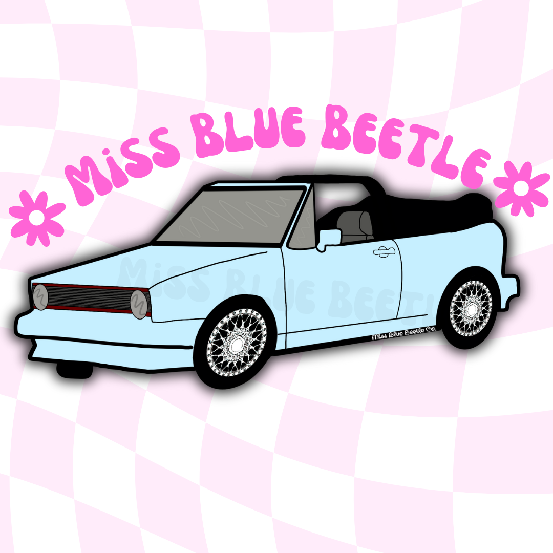 Light Blue cabrio sticker