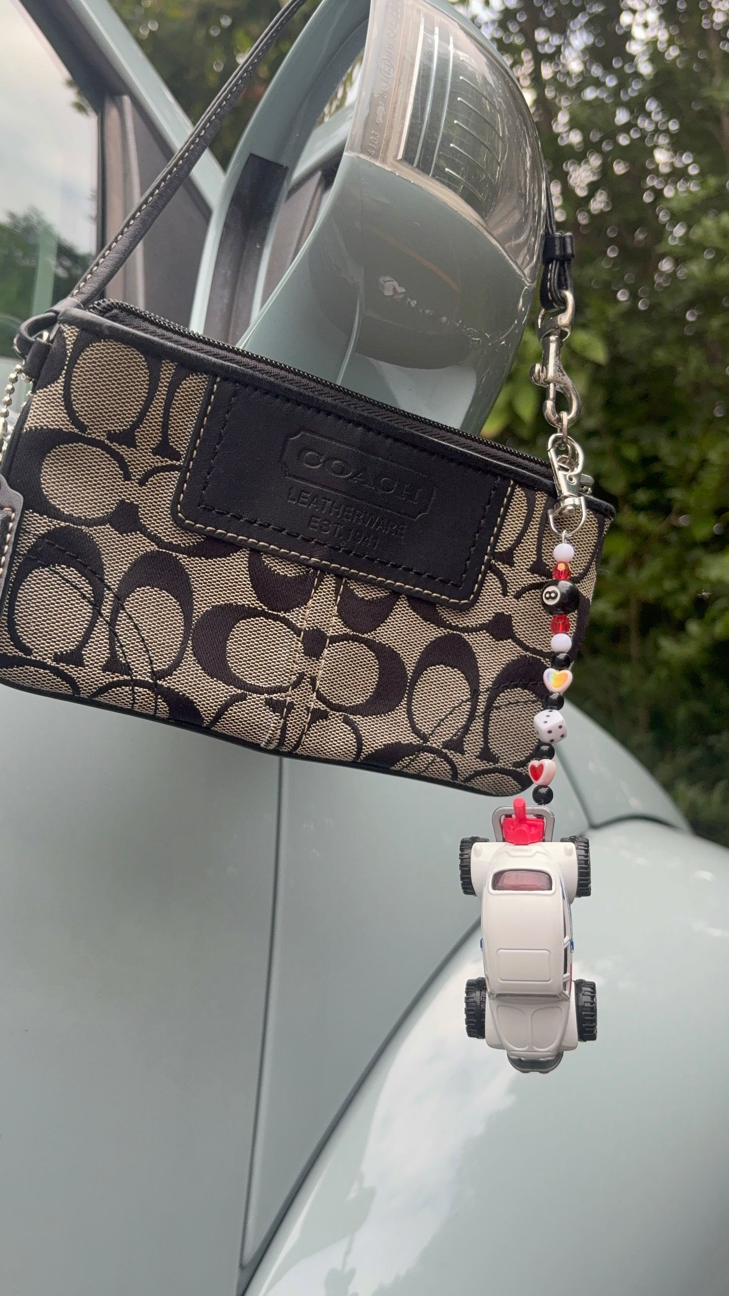 White aircooled Punch Buggy Keychain