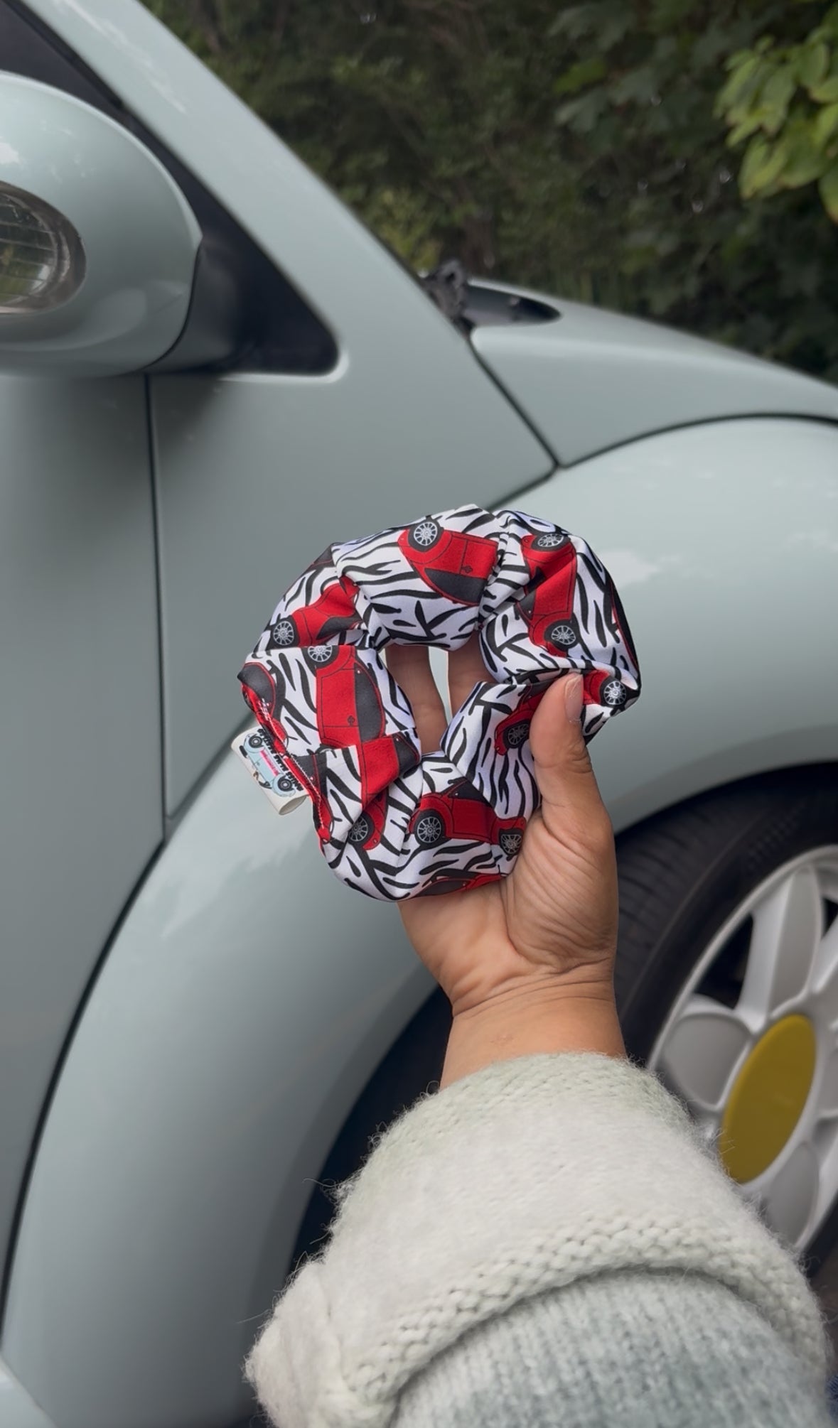 zebra red animal print punch buggy scrunchie