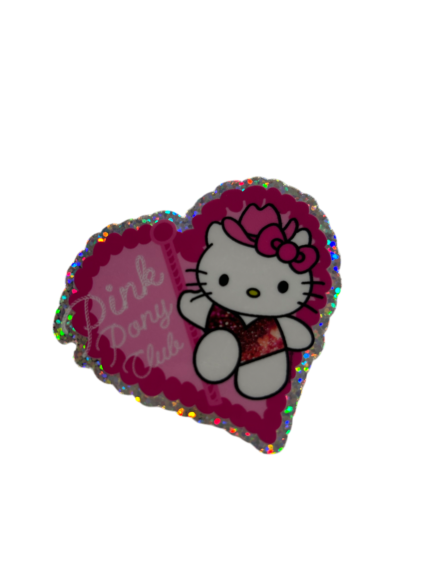 Pink Pony Kitty Glitter Sticker