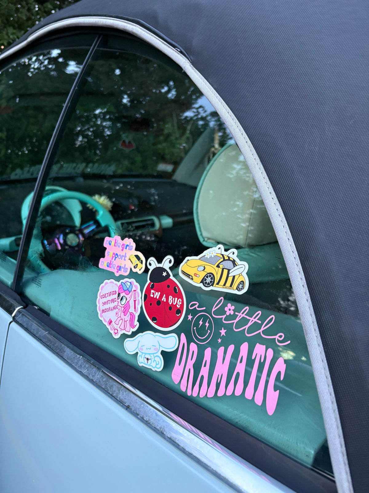 The Bee-tle yellow bug weatherproof sticker
