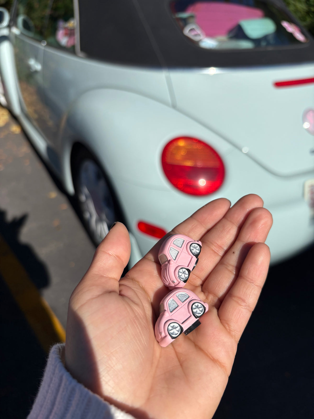 Pink punch buggy tire valve caps set of 4 collab with cb500fun