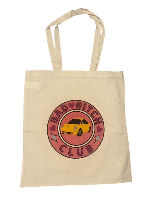 Yellow bug Bad B!tch Club tote bag