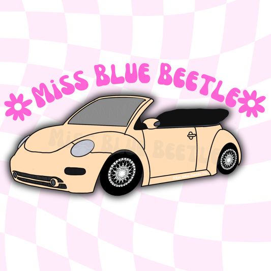 Beige bug new beetle convertible sticker