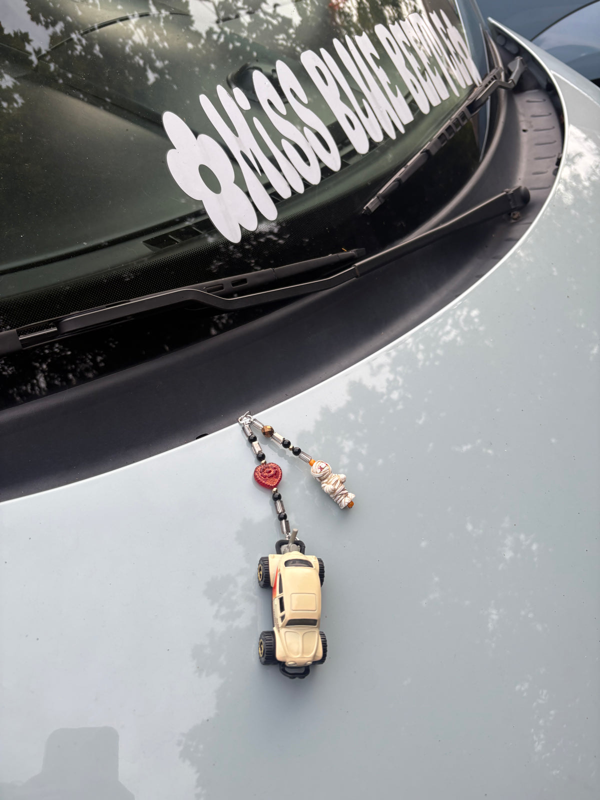 Beige aircooled Punch Buggy Keychain