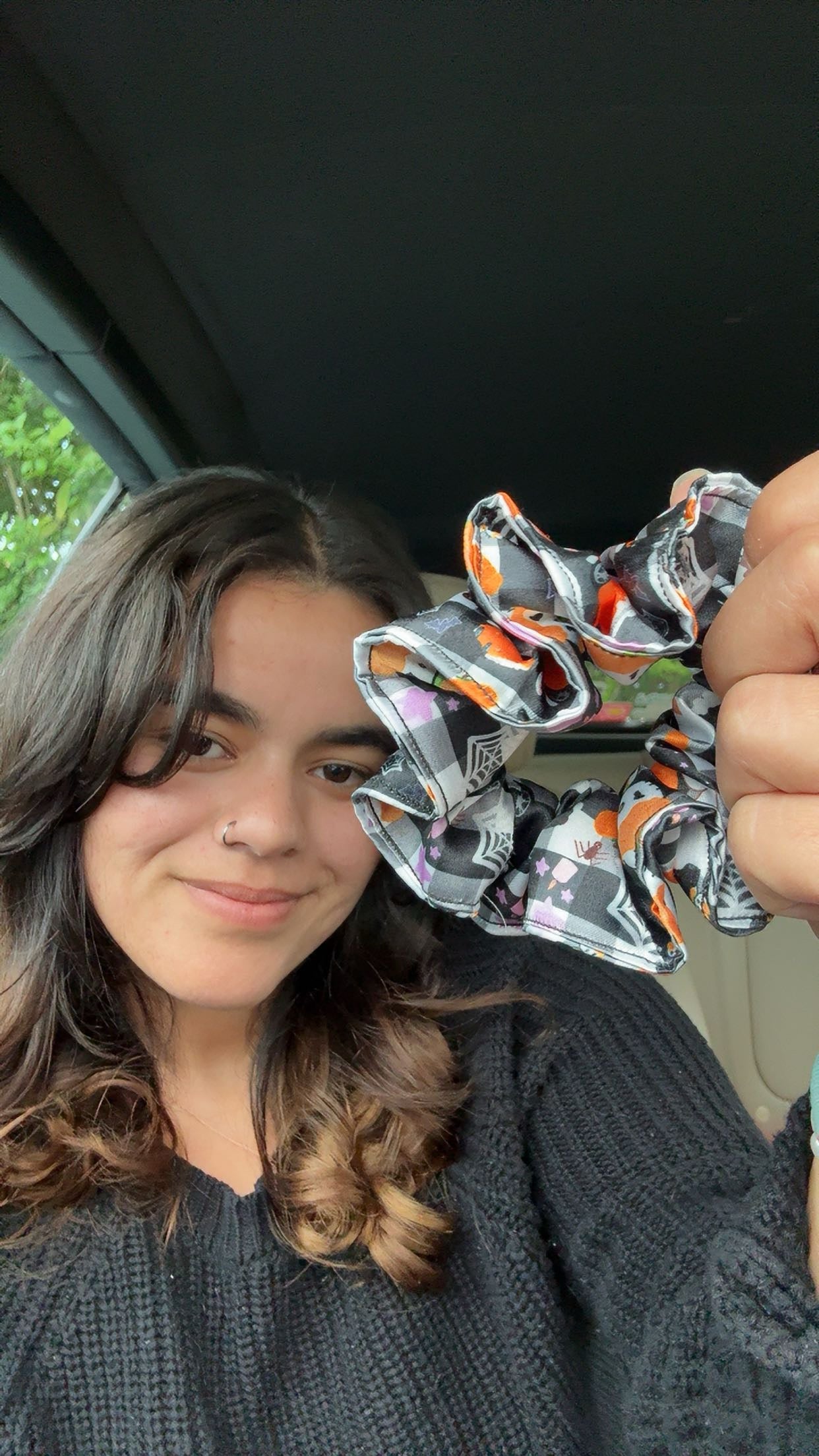 Halloween satin scrunchie