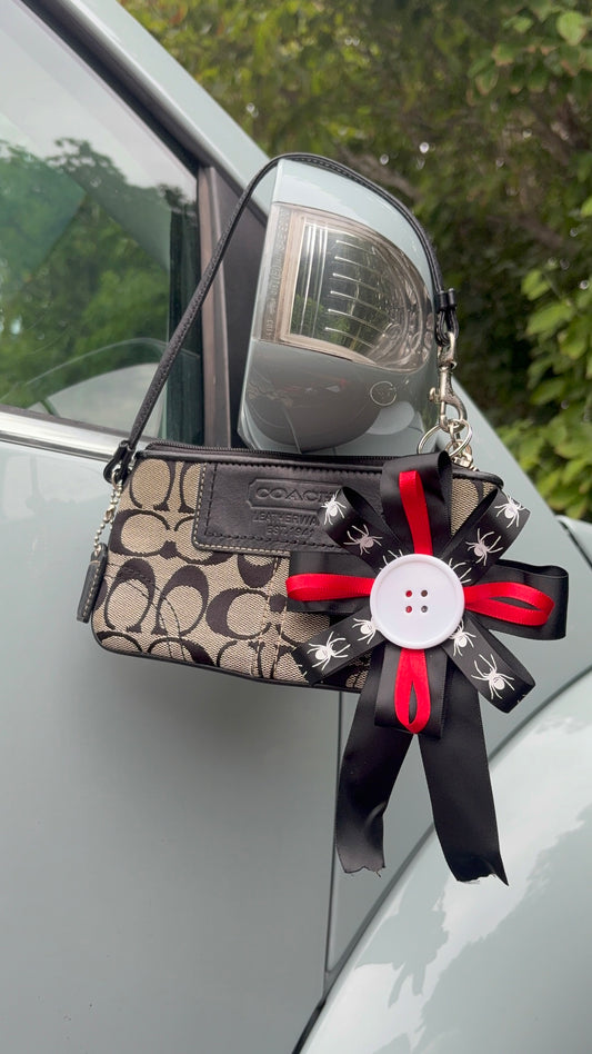 Goth Spider Ribbon Keychain