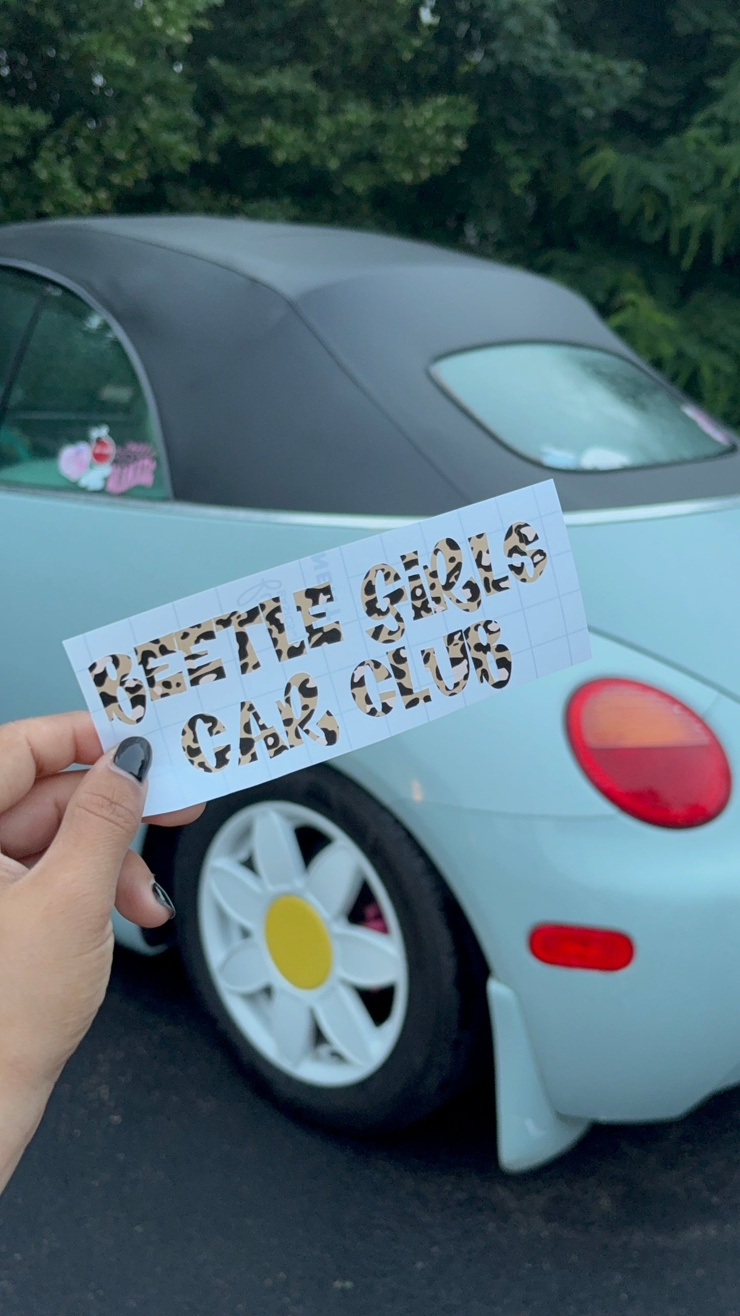 Miata or Beetle girl car decal