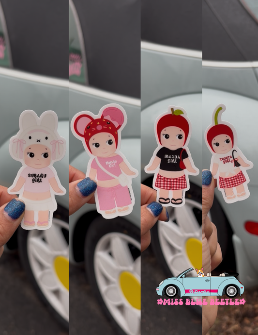 Japanese car girl angel weatherproof decal