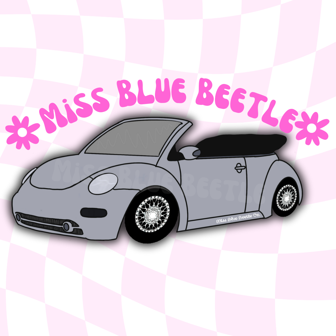 Gray bug new beetle convertible sticker