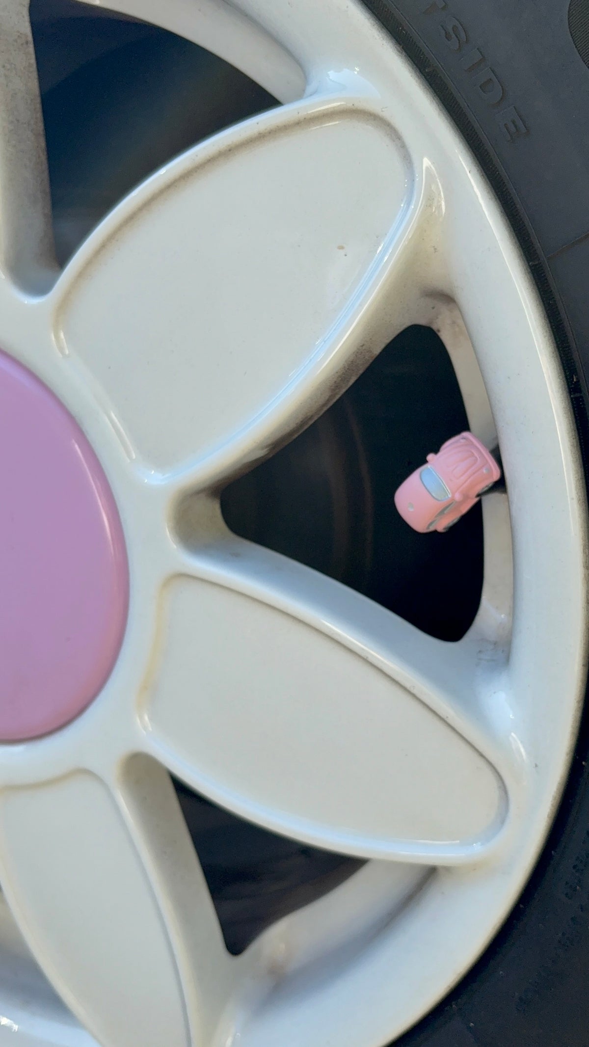 Pink punch buggy tire valve caps set of 4 collab with cb500fun