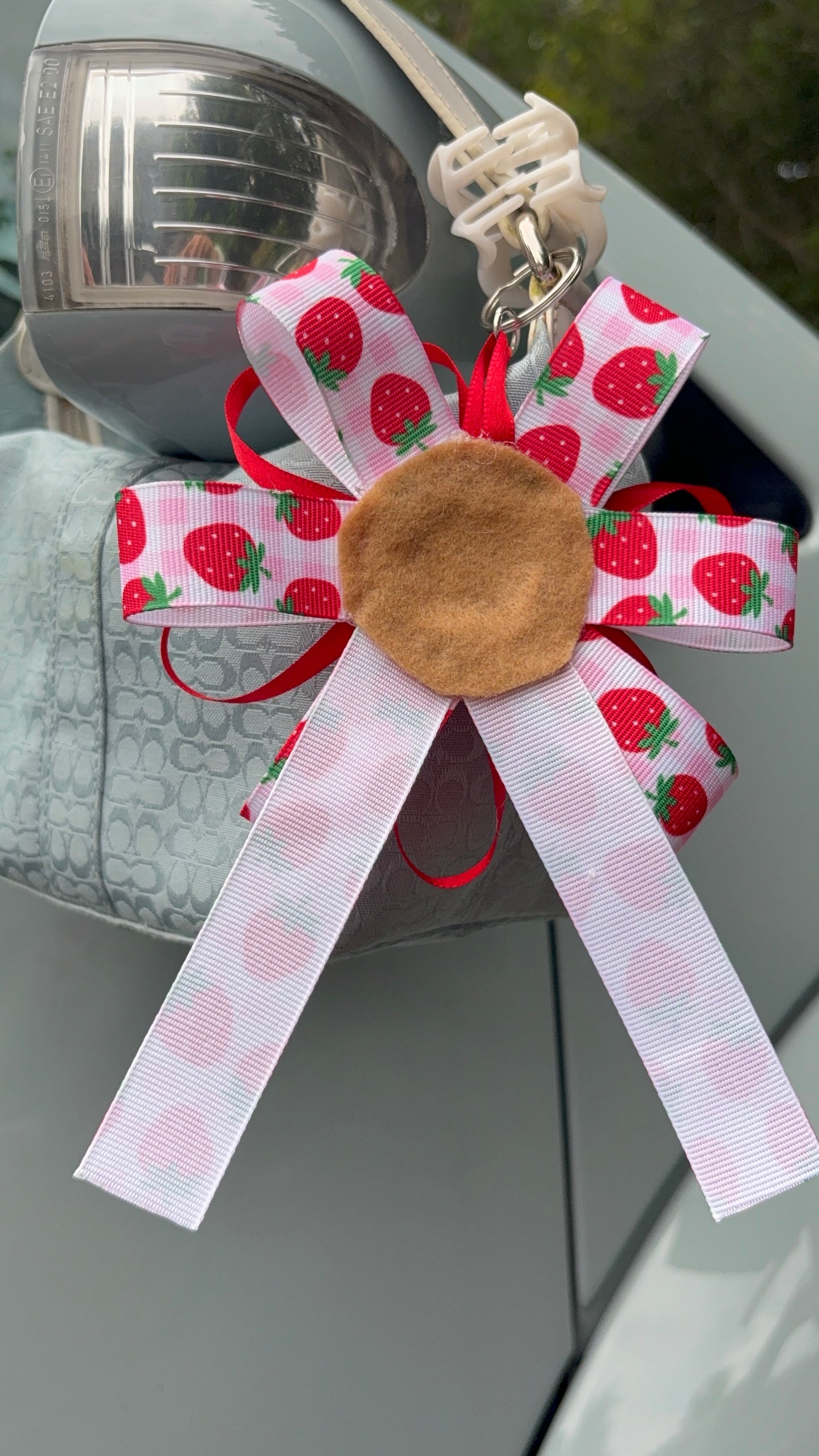 Strawberry Ribbon Keychain