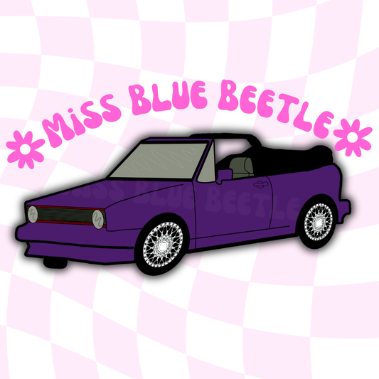 Purple cabrio sticker