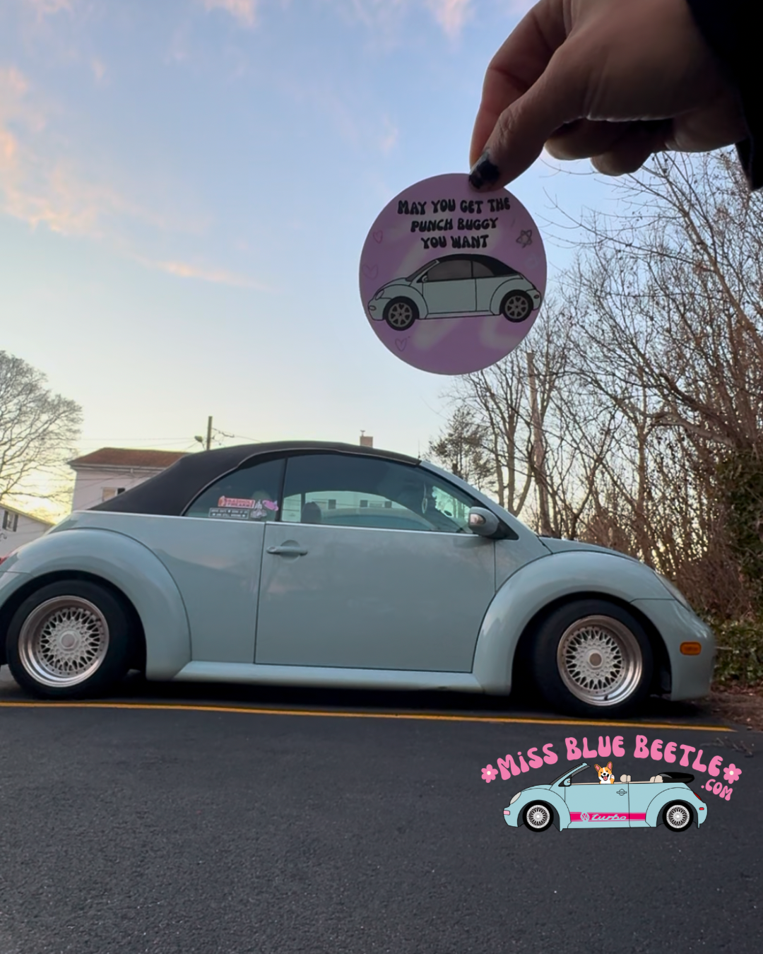 May You Get The Punch Buggy You want blue Sticker