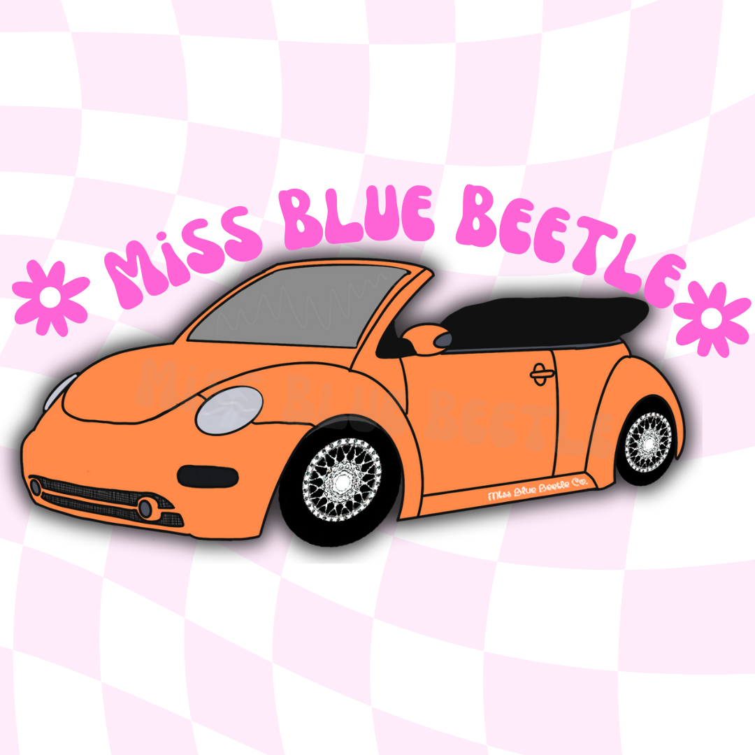 Orange bug new beetle convertible sticker