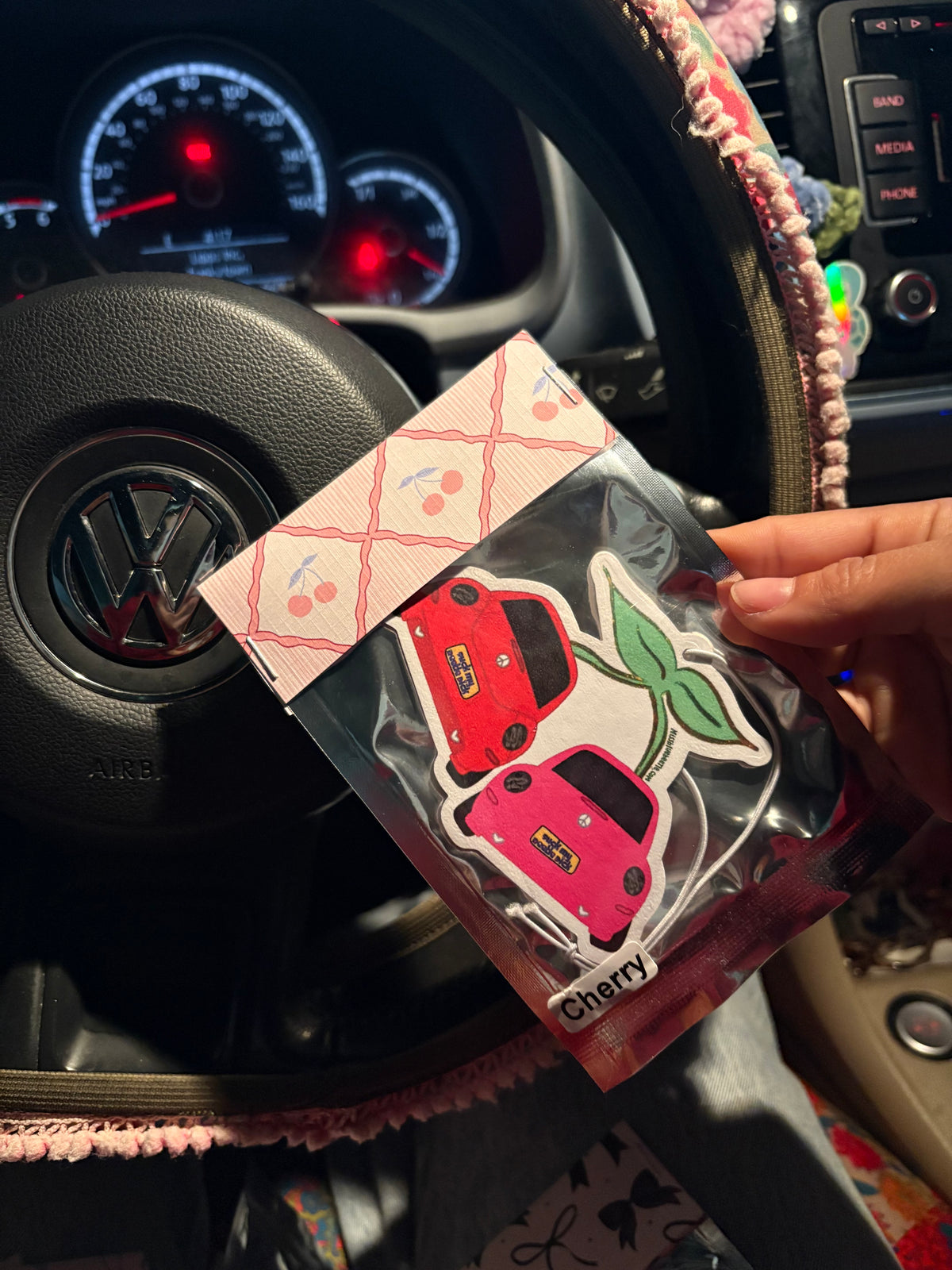 Cherry red & pink bug Airfreshener