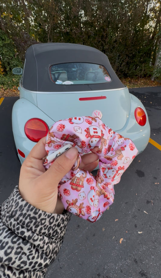 Christmas satin scrunchie
