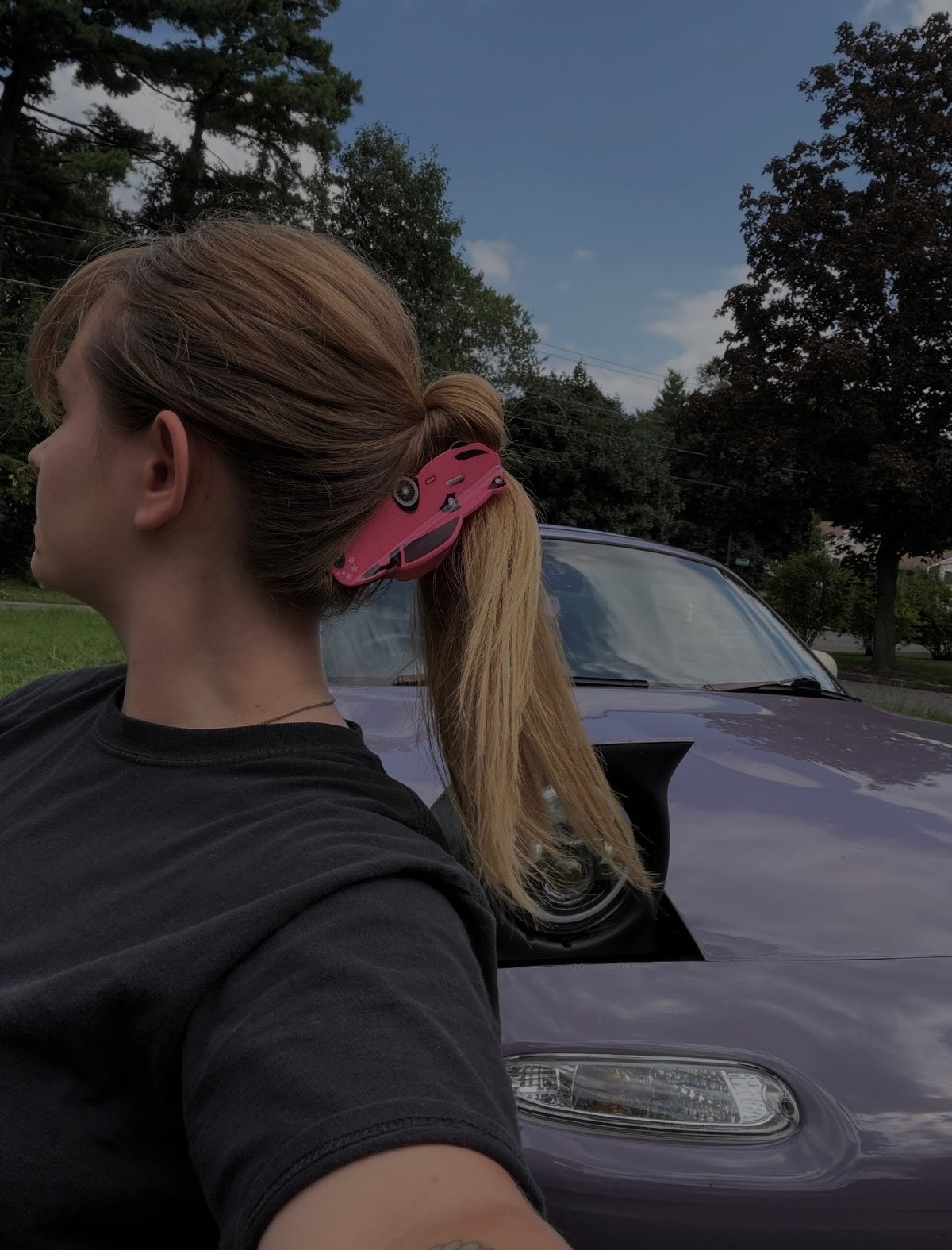 Miata pink hair claw clip