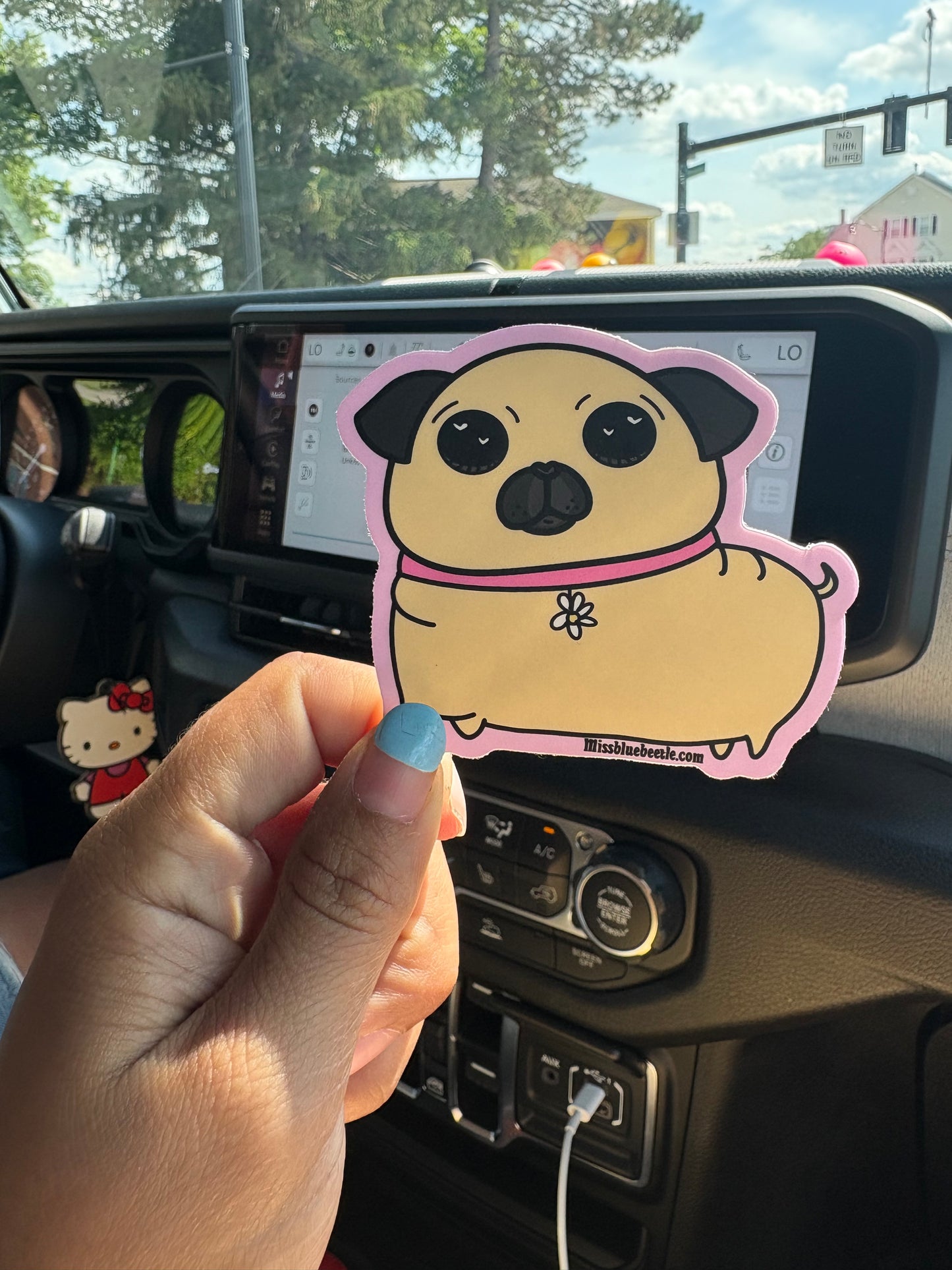 Cutesy pug dog decal