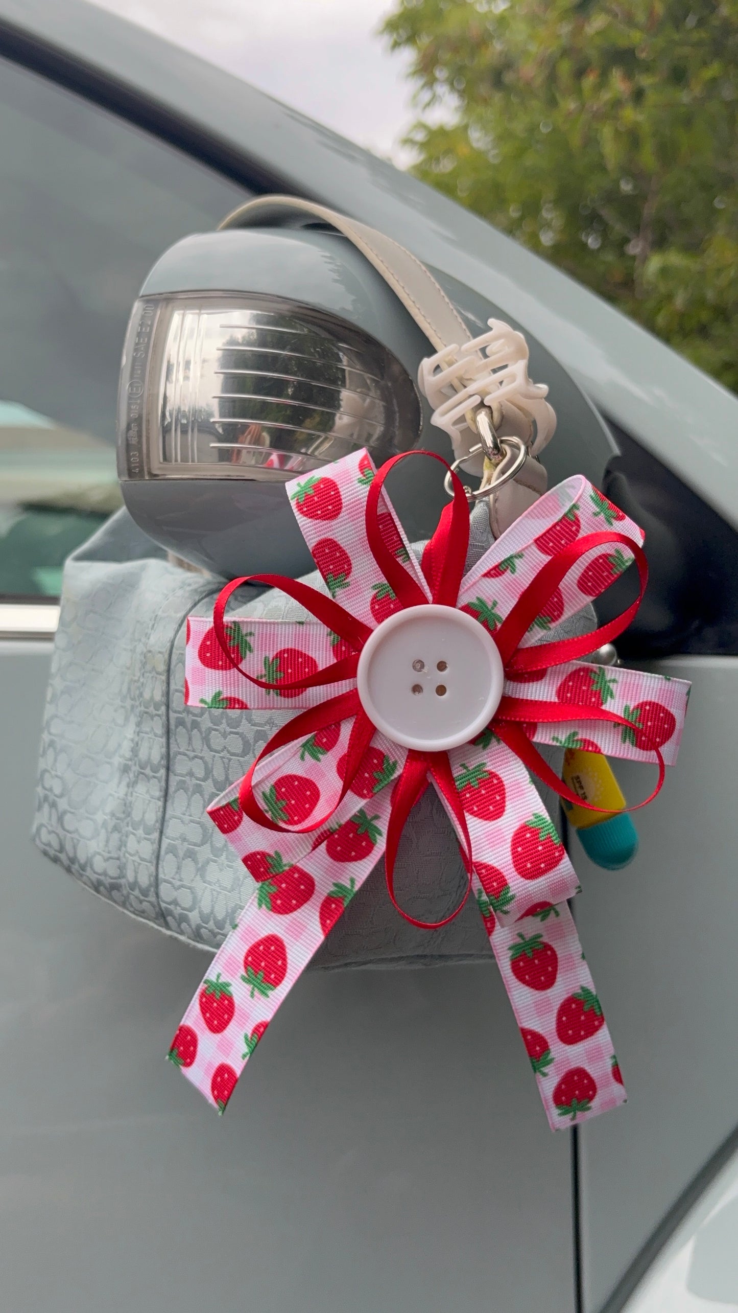 Strawberry Ribbon Keychain