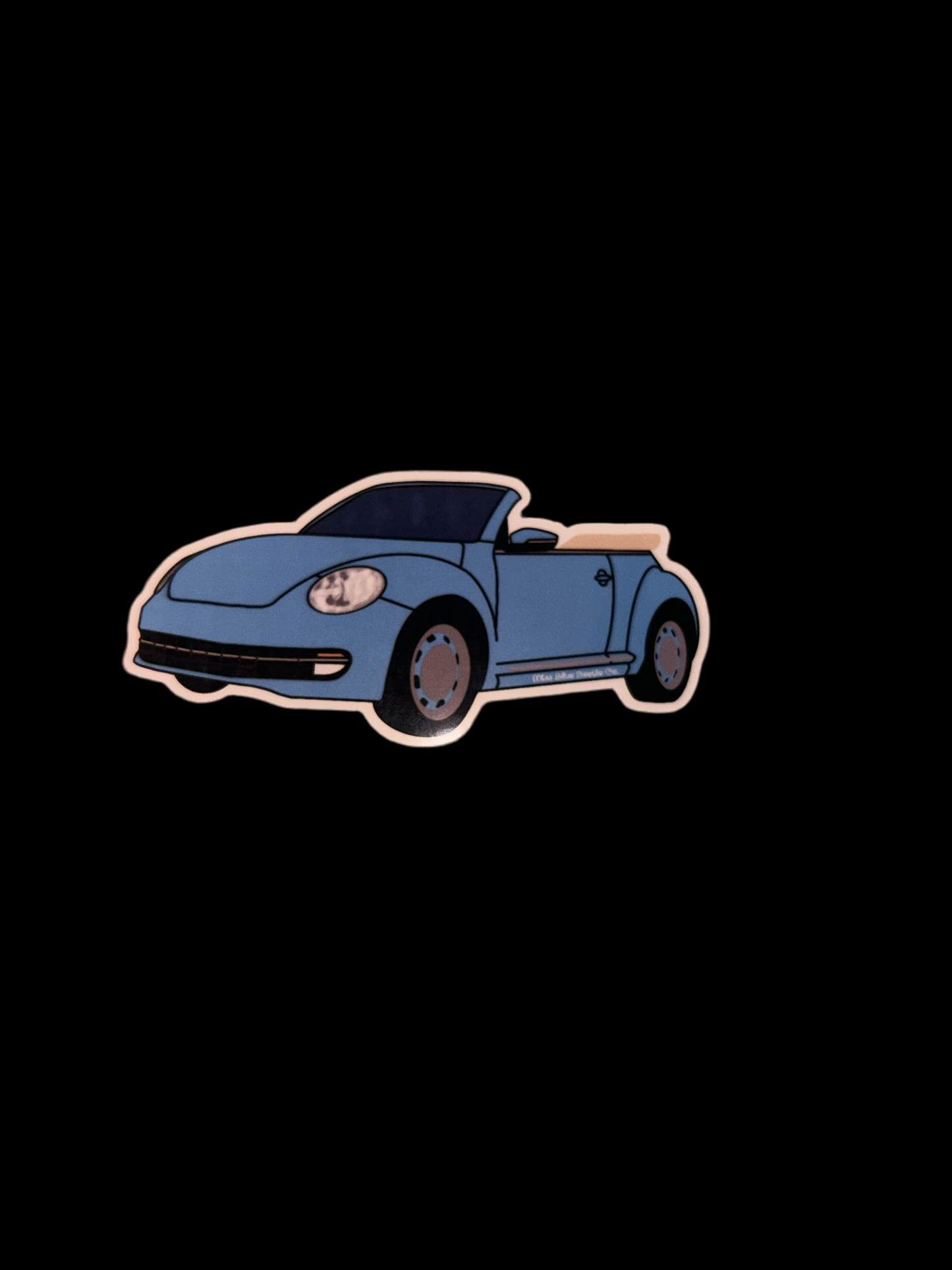 Denim blue bug A5 convertible sticker