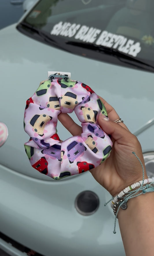 Colorful punch buggy satin scrunchie