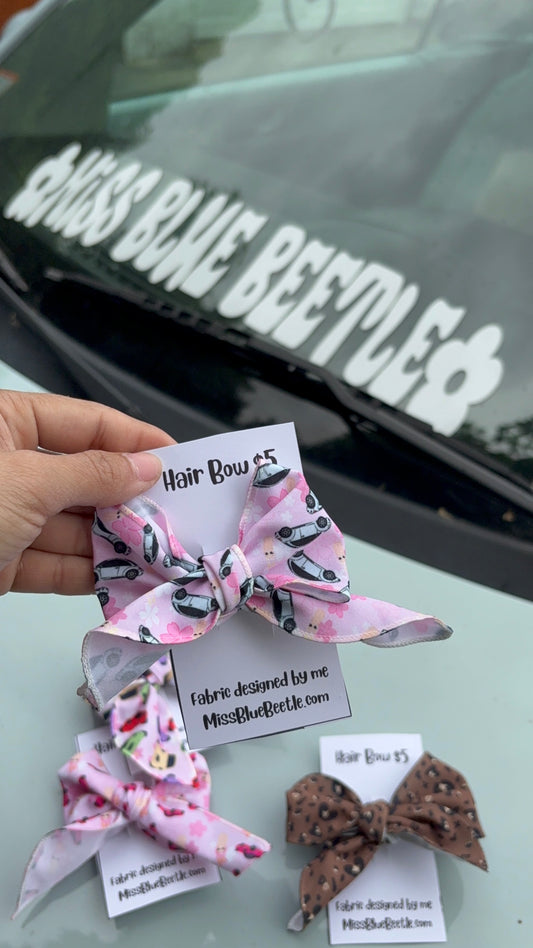 Blue punch buggy bow