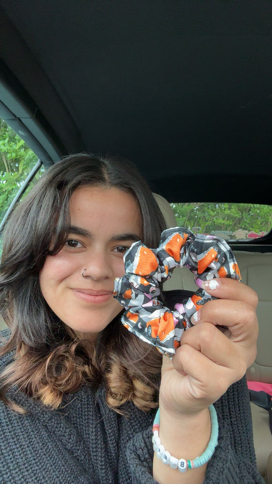 Halloween satin scrunchie