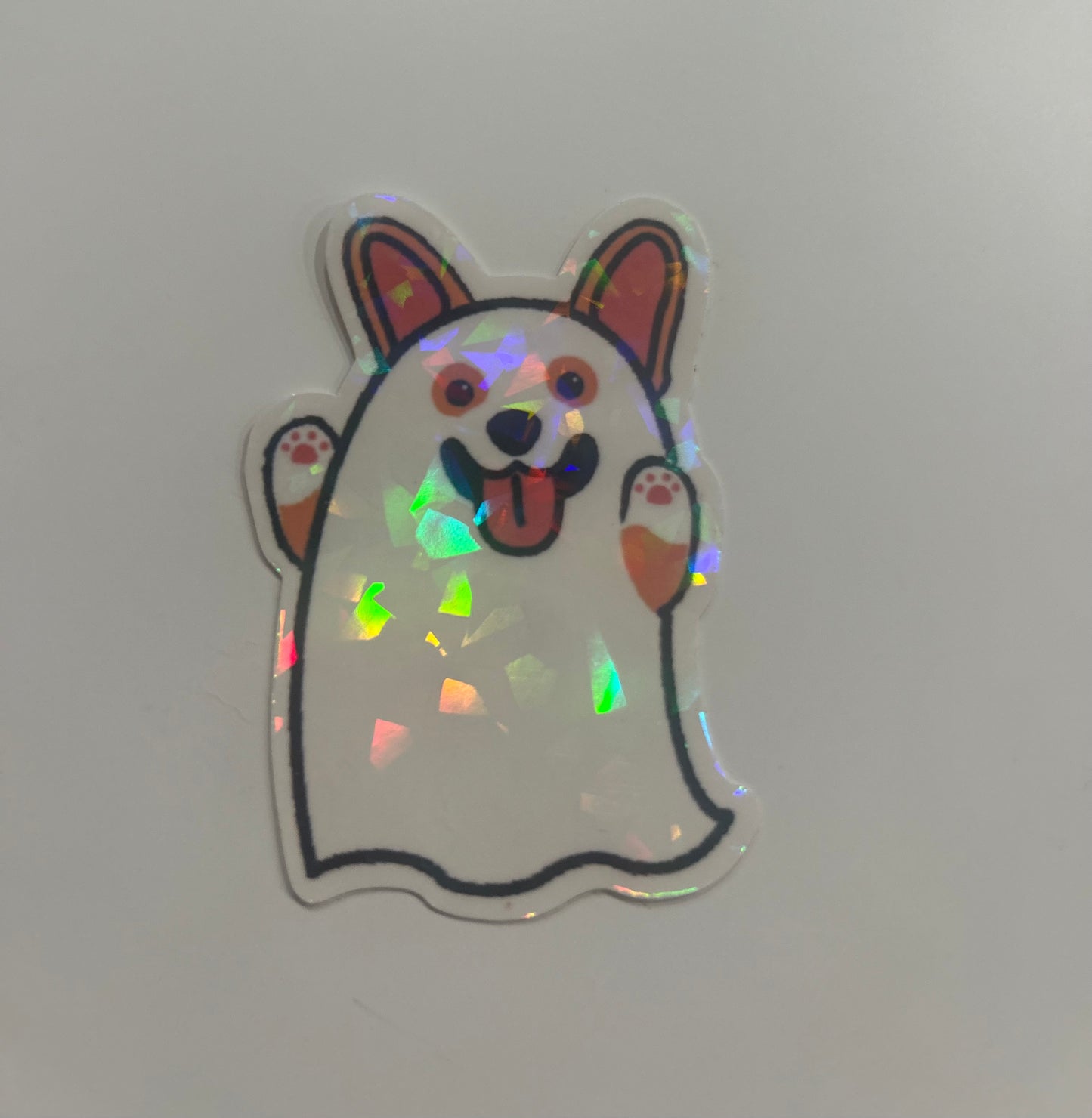 Ghost corgi sticker