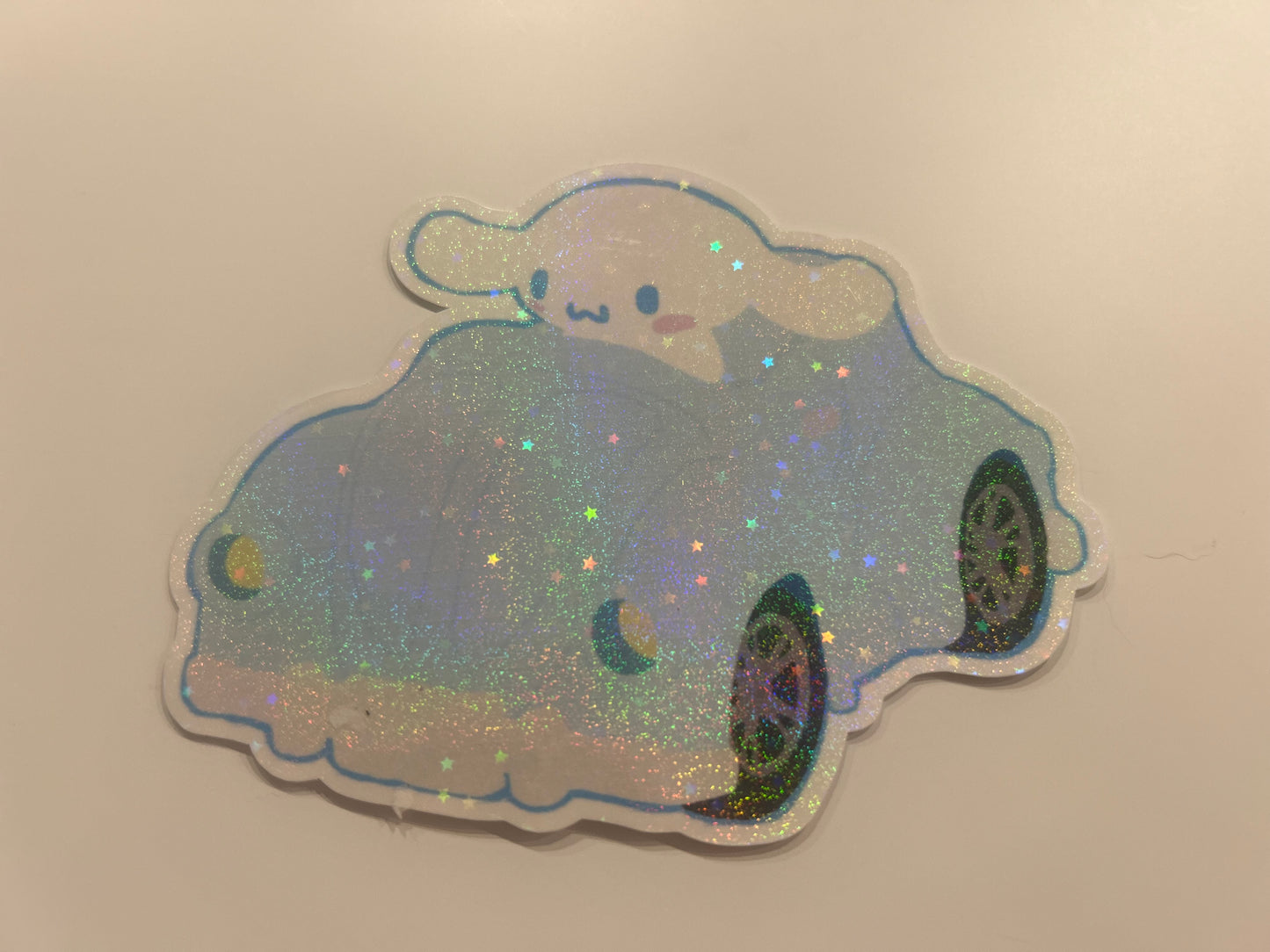 Cinna beep beep glittery sticker