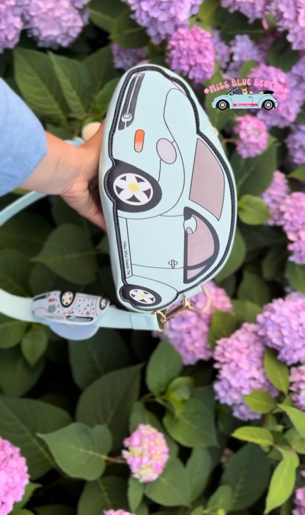 Blue Punch buggy cross body bag